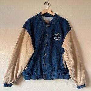 Vintage Denim Varsity Jacket | Good Year ’99 Challenge Lawton | Made in USA | L